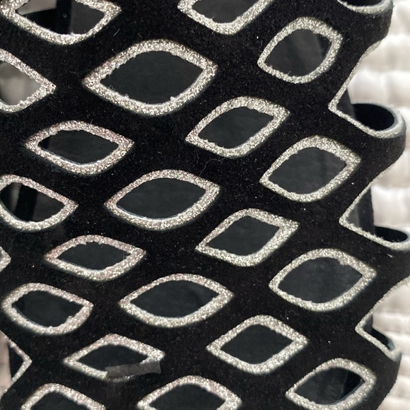 Browns black and silver sandals-9M - Picture 8 of 10